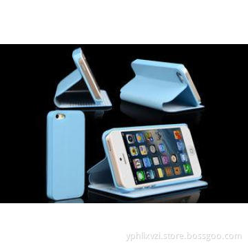 Custom Made Blue PU Apple iphone Case Covers Lychee Pattern